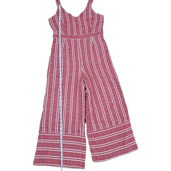 Anthropologie ett:twa Robin wide leg culotte jumpsuit red medium NO BELT - Picture 4 of 13